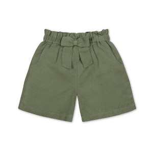 Hope & Henry Girls' Pull-On Cinched Waist Linen Short, Toddler - 1 of 4