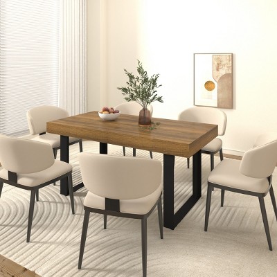 63"-78" Rectangular Extendable Dining Table for 8, Modern Kitchen Table or Meeting Table for Living Room,Dining Room,or Home Office-The Pop Home