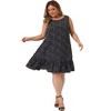 Agnes Orinda Women's Plus Size Sleeveless Ruffle Hem Casual Floral Tank Sundresses - 3 of 4