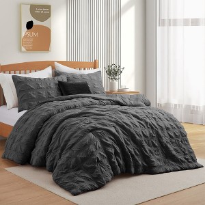 Peace Nest 3 Piece Crinkle Textured Comforter Set - 1 of 4