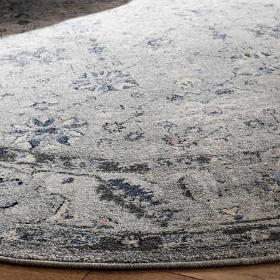 Charleston 9' x 12' Grey and Dark Grey Synthetic Area Rug