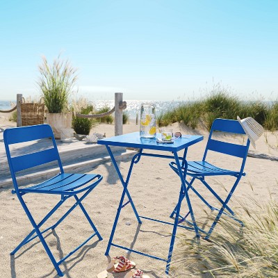Metal Slat Patio Folding Chair Blue Room Essentials Target - Target Blue Patio Furniture