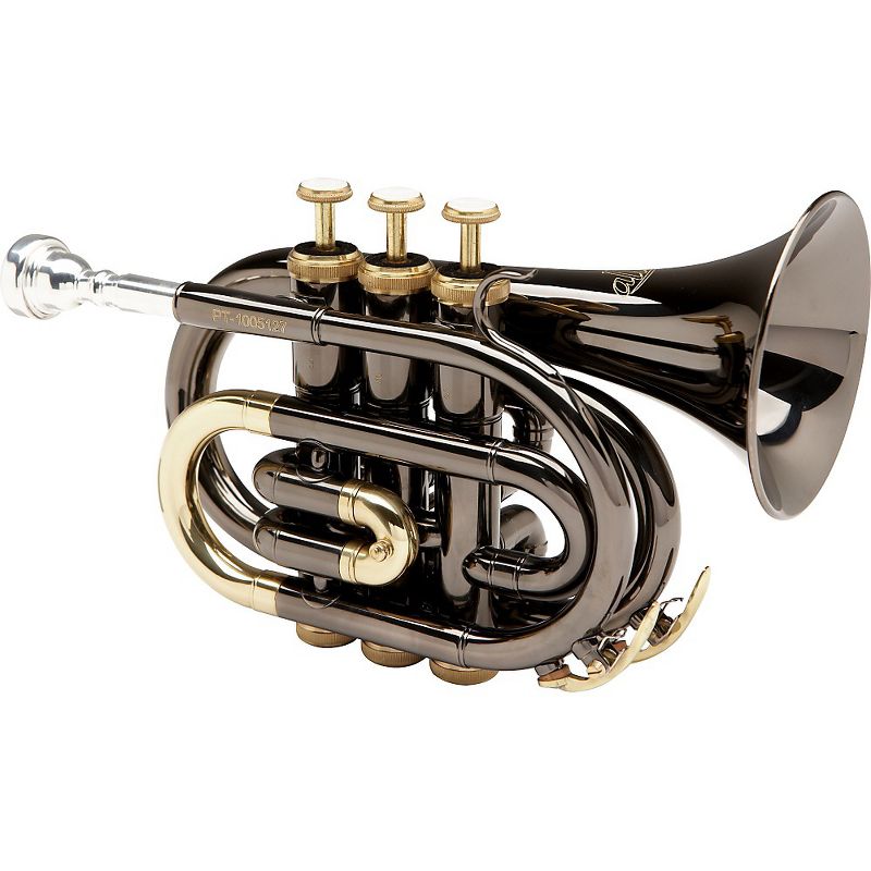 Allora MXPT-5801-BK Black Nickel Series Pocket Trumpet Black Nickel, 1 of 5