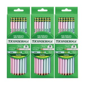 Ticonderoga® Wooden Pencil Pastel, Sharpened, 18 Per Pack, 3 Packs - 1 of 4