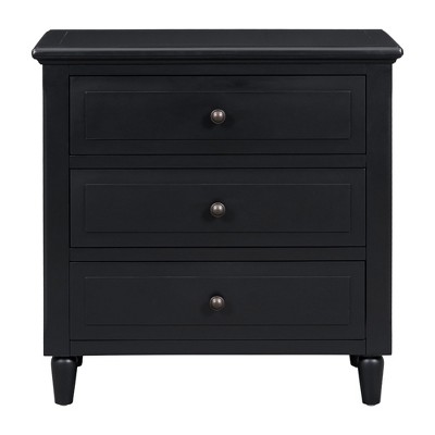 NicBex Modern Wooden Nightstand End Table with 3 Drawers for Bedroom and Living Room