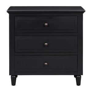 NicBex Modern Wooden Nightstand End Table with 3 Drawers for Bedroom and Living Room - 1 of 4