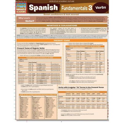 Spanish Fundamentals 3 Verbs - (Quickstudy: Academic) by  Barcharts Inc (Poster)