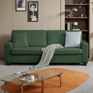 GustoWave 83"W Modern 3-Seater Sofa with Deep Seat, Soft Fabric Living Room Sofa with Wide Armrest, Removable Washable Cushion Cover - 1 of 4