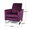 GDFStudio Pendry Modern Upholstered Pushback Recliner with Stainless Steel Legs - 3 of 4