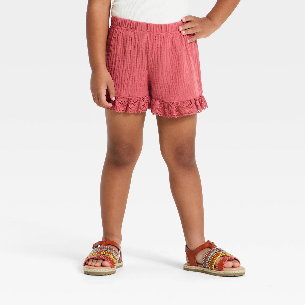 Toddler Girls' 2pc Disney Moana Ruffle Gauze Tank and Shorts Set - Mauve - thumbnail 4