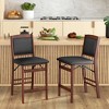 Tangkula Set of 2 Counter Height Chairs w/ Rubber Wood Legs Padded Seat & Backrest - 3 of 4