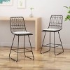 Set of 2 Walcott Modern Iron Counter Height Barstools - Christopher Knight Home - 2 of 4