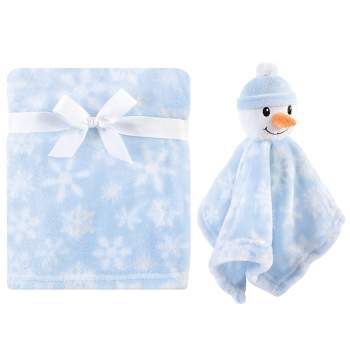 Hudson Baby Infant Plush Blanket with Security Blanket, Snowman, One Size