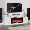 70 Inch Fireplace TV Stand with 36 Inch Electric Fireplace, 12 Colors LED Lights, 750W/1500W for Max 80 Inch TV, 2 Tier Storage 2 Door Cabinet - 2 of 4