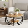Garvee Round Coffee Table 30" Center Table, 2-Tier Coffee Table Industrial with Adjustable Feet and Designed Wood Grain, Easy Assemble - 4 of 4