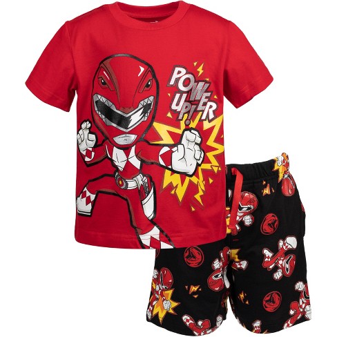 Power Rangers Graphic T shirt French Terry Shorts Red black Target