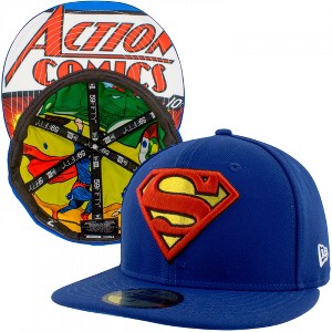 Adult Superman Action Comics #1 Underside Print New Era 59Fifty Fitted Hat - 1 of 4