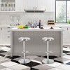 Costway Brushed Stainless Steel Swivel Bar Stool Seat Adjustable Height Round Top Silver Backless - 3 of 4