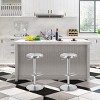 Costway Brushed Stainless Steel Swivel Bar Stool Seat Adjustable Height Round Top Silver Backless - image 3 of 4