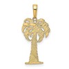 Black Bow Jewelry 14k Yellow Gold, White Rhodium Polished and Textured Palm Tree Pendant - 3 of 4