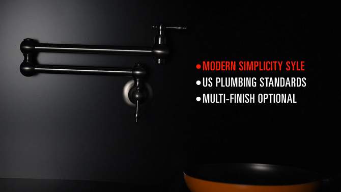 SUMERAIN Bronze Pot Filler Faucet Wall Mount Oil Rubbed Bronze, Dual Swing Joints and 24" Extension, 2 of 13, play video