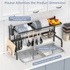 SEVOBAL Kitchen Storage 2 Tier Extendable Over Sink Dish Rack with Multiple Holders for Kitchen Organization, Black, 21.65"*11.81"*7.87" - 4 of 4