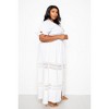 Slickblue Women's Plus Size Puff Sleeve Maxi Dress, Lace Inserts, Stylish Design, White/Black, Size 1XL-3XL - 4 of 4