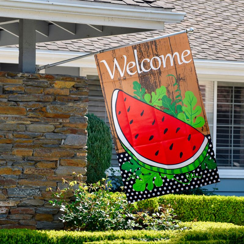 Northlight Welcome Watermelon Slice Summer Outdoor House Flag 28" x 40", 3 of 5