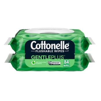 Cottonelle GentlePlus Flushable Wipes - Unscented - 2pk/42ct