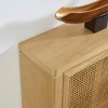 Small Sideboard Buffet Cabinet,Thin Kitchen Storage Cabinet with 2 Rattan Doors, Boho Wooden Console Table - 3 of 4