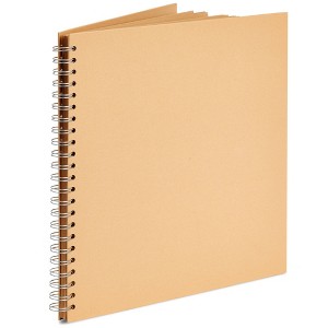 Paper Junkie 12x12 Scrapbook Album Hardcover (Blank), Kraft Paper for Photos, Brown Spiral Bound Wedding Guest Book, 40 Sheets - 1 of 4