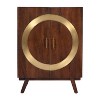 Treasure Trove Accents 2 Door Tall Wine Cabinet Esvons Brown/Gold - 2 of 4