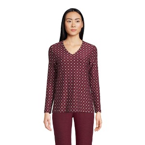 Lands' End Women's Long Sleeve Performance V-Neck Top - 1 of 4