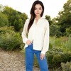 Anna-Kaci Women's Lace Sleeve Button-Up Blouse with Stand Collar and Relaxed Fit - 4 of 4