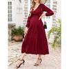 LXT-Women's Tiered Ruffle Hem Maxi Dress with Belt for Baby Shower - 3 of 4