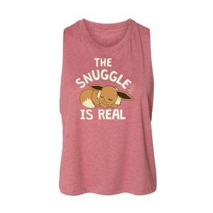 Women's Pokémon The Snuggle Eevee Graphic Racerback Tank - Heather Mauve - Small - 1 of 2