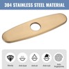 WOWOW 10-Inch Curved Faucet Deck Plate – Stainless Steel Escutcheon Cover - 3 of 4