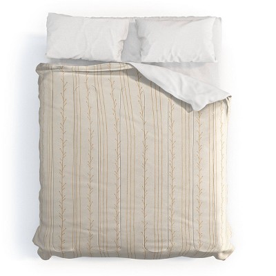 Deny Designs 3pc King Little Arrow Design Co Branch Stripes Cream King Comforter and Sham Set