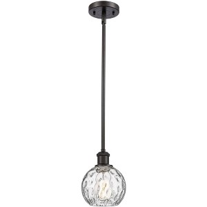 Innovations Lighting Innovations Athens 6" Wide Bronze and Water Glass LED Mini Pendant - 1 of 1