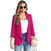 Blazer for Women Open Front Cardigan Jacket 3/4 Sleeve Lightweight Work Casual Blazer - 2 of 4