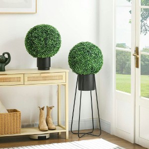 Resenkos 2 Pack Artificial Tree Boxwood Topiary Balls, 15.75 Inch Green - 1 of 4