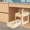 YIYIBYUS Wooden Pull-out Kitchen Cabinet Organizer, 2 Tiers Drawer Shelves Storage - 2 of 4