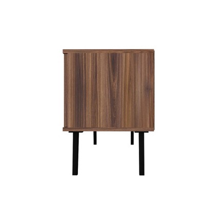 Nut Brown 63" Media Console with Concealed Storage and Open Shelf