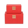 Cheung's Halona Set of 2 Double Happiness Shagreen Boxes - Red - 4 of 4
