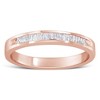 10K Rose Gold over Silver 1/5 Cttw Diamond Channel-Set Stackable Band Ring - 3 of 4