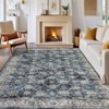 Washable Vintage Rug Non Slip Low Pile Rug Soft Throw Floor Cover Floral Foldable Indoor Carpet for Living Room Bedroom Playroom Nursery - 2 of 4