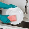 Non-Scratch Scrub Sponge with Bamboo Odorless Rayon Fiber Spring - Yellow, Mint, Blue 5 in x 3.5 in - 2 of 4