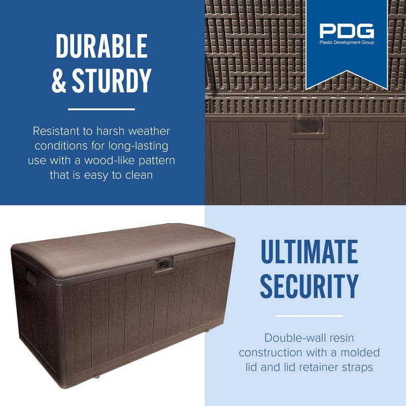 Plastic Development Group Weather-Resistant Resin Outdoor Storage Patio Deck Box with Soft-Close Lid, 2 of 7
