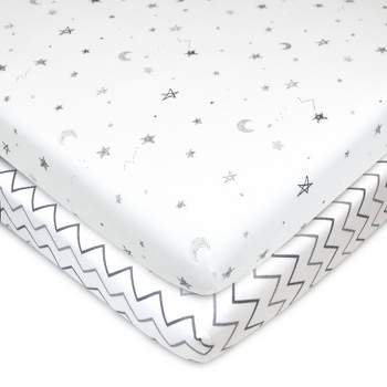 TL Care Printed 100% Cotton Knit Fitted Playard sheet  - 2pk