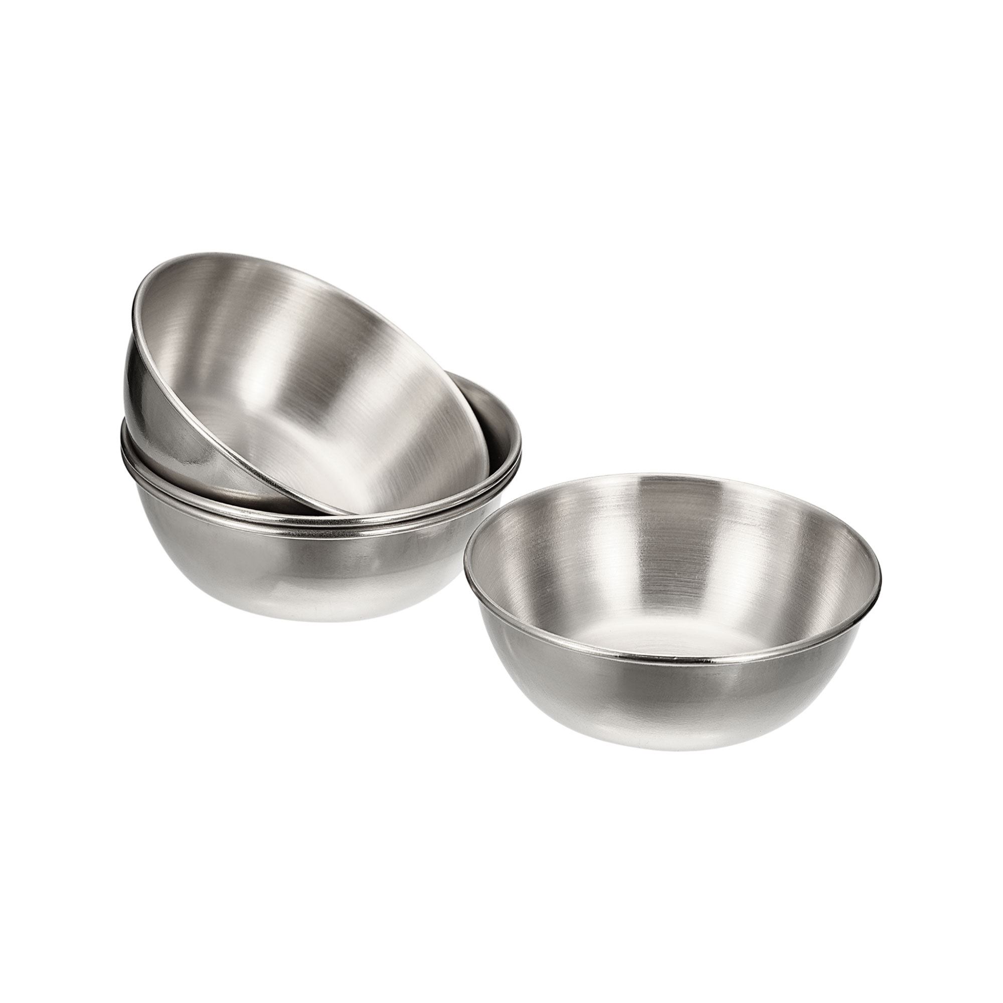 Unique Bargains Thick Stainless Steel Condiment Dishes for Kitchen Restaurant 3.2" Dia Silver 4 Pcs